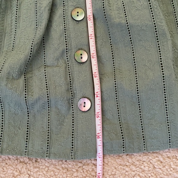 🆕 Tularosa Sage Green Button-Up Mini Skirt M - Picture 11 of 13